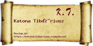 Katona Tibériusz névjegykártya
